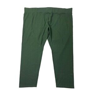 Logo Lori‎ Goldstein Womens Plus 5X Green Stretch Ankle Pants 56" Wx29"I NEW NWT